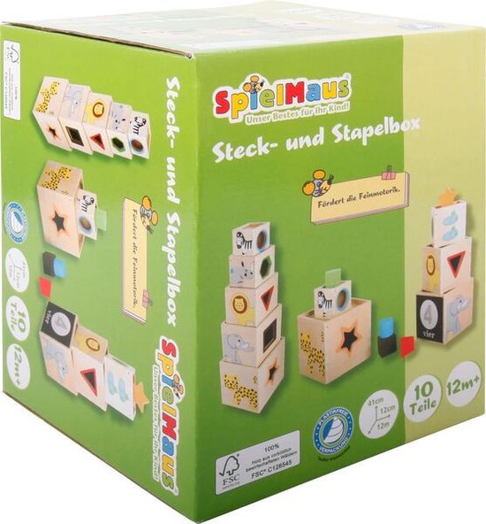 SpielMaus Stapel- en vormentoren, 10-delig - 40828842 van SpielMaus
