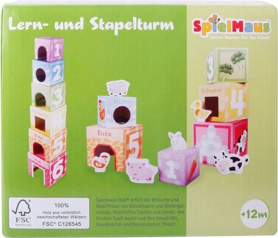 SpielMaus Stapeltoren, 12-delig - 41011271 van SpielMaus