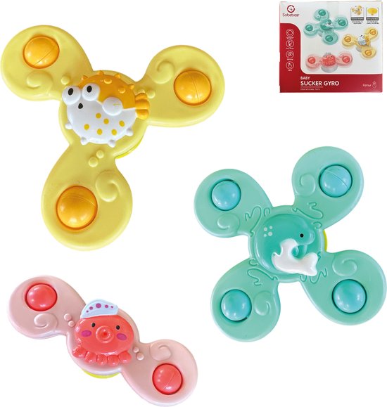 Spinner - Fidget - Badspeelgoed - Baby Spinner - Speelgoed - Pastelkleur - Kerst van Doosje