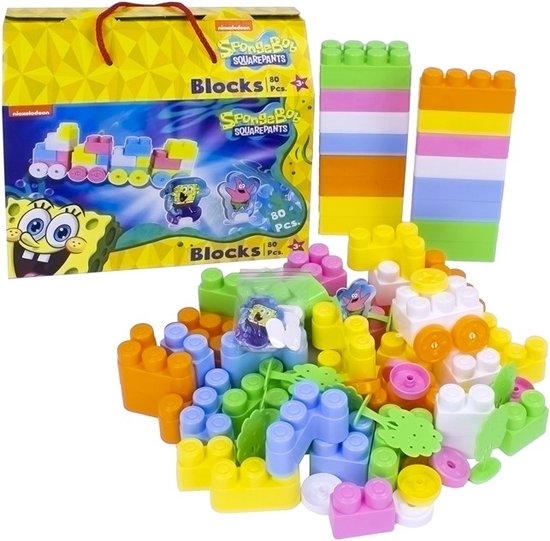 Spongebob Squarepants bouwstenen - 80 bouwstenen - Blokjes - Speelgoed - Fun van Nickelodeon