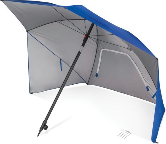 Sport-Brella Ultra - Windscherm - Strandtent - Draagbaar - Draagbare Parasol / Paraplu XL - Windscherm - Tochtscherm - Stormparaplu - Zonnescherm - Blauw - Unisex - One Size van Sport-Brella