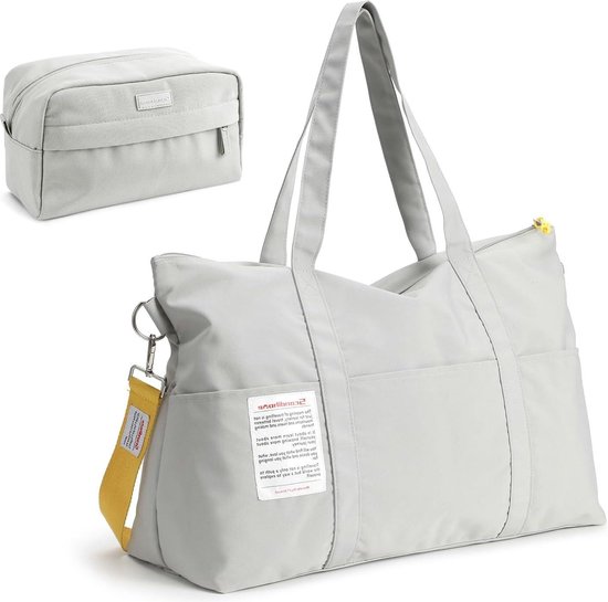 Sport Duffel BagGym Tote tasWeekender Overnachting Tas Grijs - Reistas van Merkloos