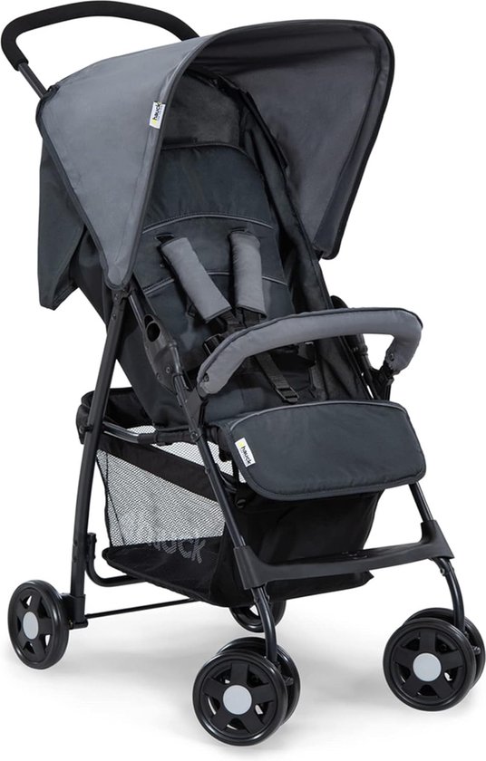 Sport Lichte Buggy, Tot 15 kg, Met Ligfunctie, Klein Inklapbaar, Zonnekap, Grote Mand, Grijs van Hauck