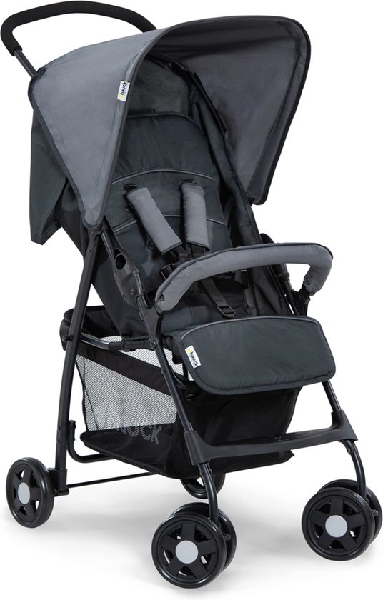 Sport Lichte Buggy, Tot 15 kg, Met Ligfunctie, Klein Inklapbaar, Zonnekap, Grote Mand, Grijs