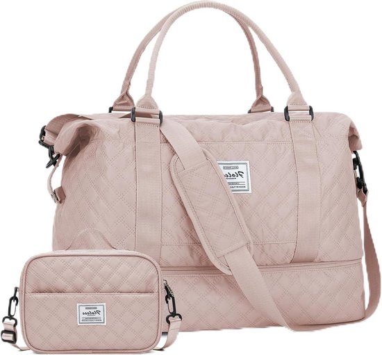 Sporttas voor Dames - Grote Reistas Handbagage voor Weekend met Natte en Droge Compartimenten - Roze van The Blossom Avenue