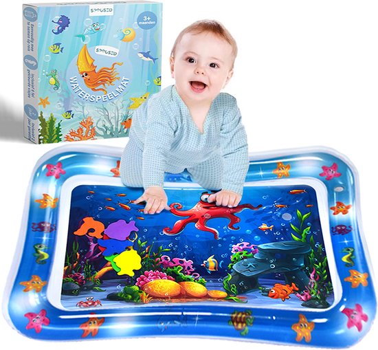 Spoused Waterspeelmat - Watermat - Speelmat baby - Speelkleed baby - Tummy Time - Luxe Geschenkdoos van Spoused