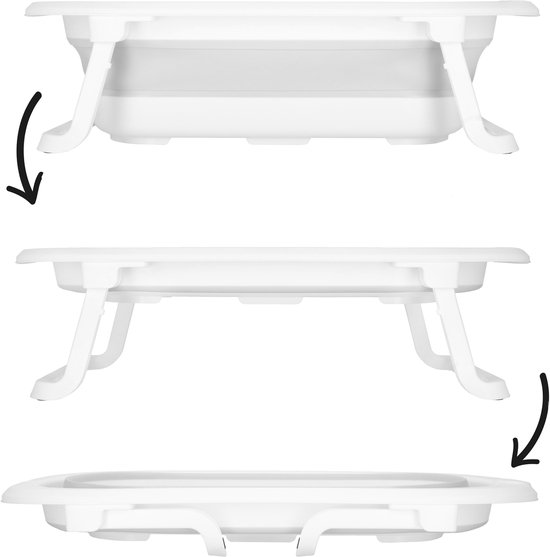 Springos Opvouwbaar Baby Bad - Opvouwbaar - Draagbaar - Met Stop - Tot 12 Maanden - 40 L - Wit - 79 x 49 x 22 cm van Springos