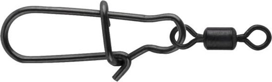 Spro Black Rolling Swivel & Fastlock-Snap (10 pcs) - Maat : 6 van Spro