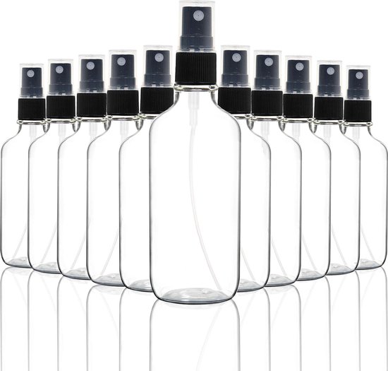 Spuitflessen Glazen 120ML - Spray Fles Glas - Herbruikbare Nevelfles - Transparant - 10 Stuks van Soosay