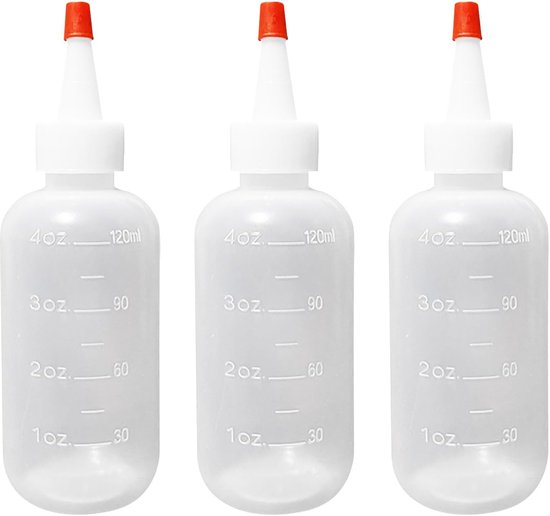 Squeeze Applicator Flessen Set van 3 - Translucent Plastic - 120ml - Ideaal voor Haar Salon - ShopVlot