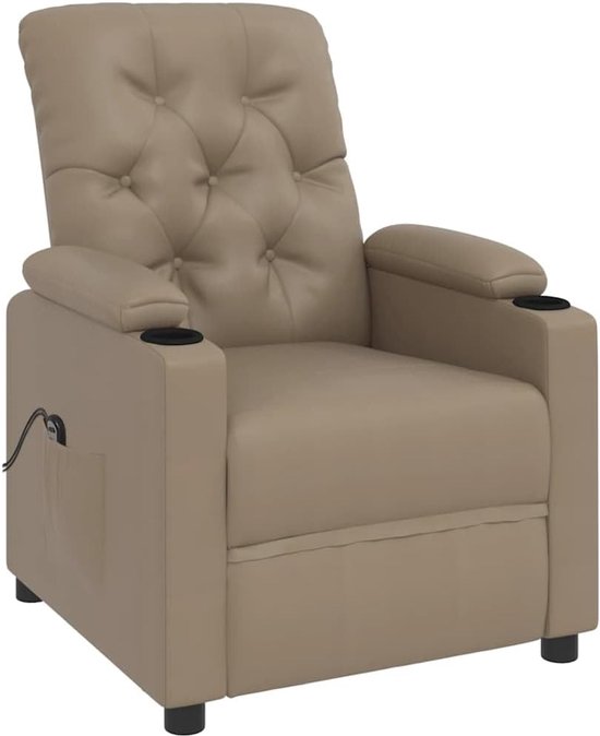 Sta-op stoel - Comfort stoel - Ondersteuning bij opstaan - Elektrische heffunctie - 78.5x93x96.5 cm - Cappuccino van Merkloos