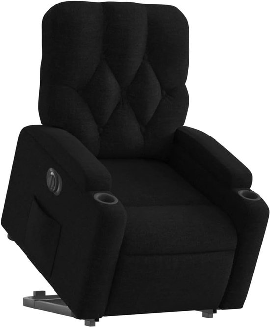 Sta-op-stoel Elektrisch - Comfortstoel Relaxfauteuil - Ondersteuning bij Opstaan - Traploos Verstelbaar - 74x142x75 cm - Zwart