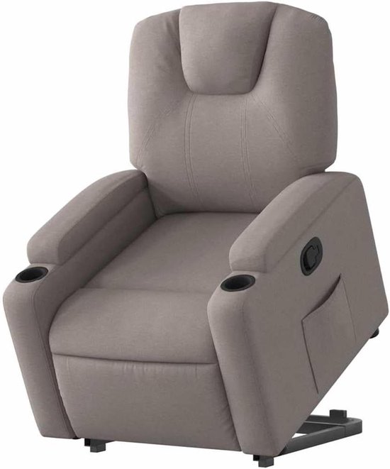 Sta-op stoel - Opsta-hulp fauteuil - Ondersteuning bij opstaan - Elektrische heffunctie - Zitdiepte 57 cm - Taupe