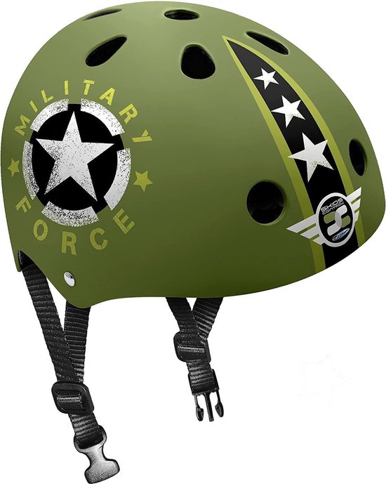 Stamp Helm Skids Control Military Junior Eps/abs Groen Maat 54-60 van Stamp
