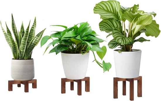 Standaards binnen buiten, moderne enkele plantenkruk uit het midden van de eeuw voor potten van 15-12 inch, hoekplantenplank, bloempothouder, tafel voor woonkamer, balkon