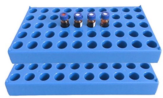 Stapelbaar flaconrek voor 12 mm flacons - 2 stuks - geschikt voor 2 mL en 1.5 mL buizen
