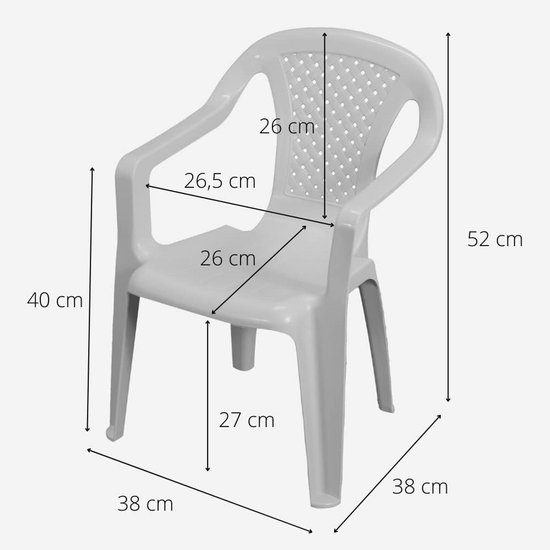 Stapelbare Kinderstoelen met Armleuningen - 4-Delige Set Kunststof