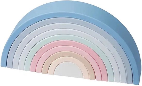 Stapelblokken - Blauw - 10 stukken - Speelgoed - Stapelstenen - Regenboogspeelgoed - Baby - Kinderen - Meisje en jongen van Bleucerise