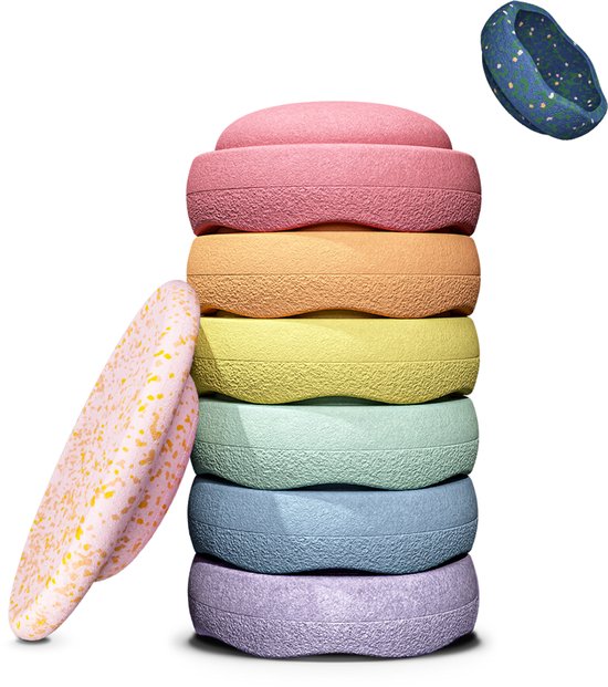 Stapelstein® - Spring Special - Rainbow Set - Pastel 6+1 van Merkloos