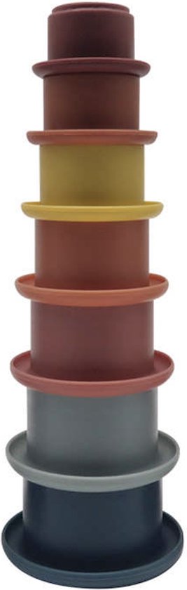 Stapeltoren Siliconen | Regenboog | Peuter | Kind | Dreumes | Ontwikkeling | Stapelbekers | Stapeltoren van Little Dutch