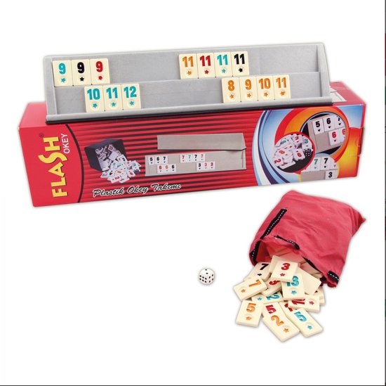 Star Flash Okey Kunststof Rummy Set Groote Maat van Okey.