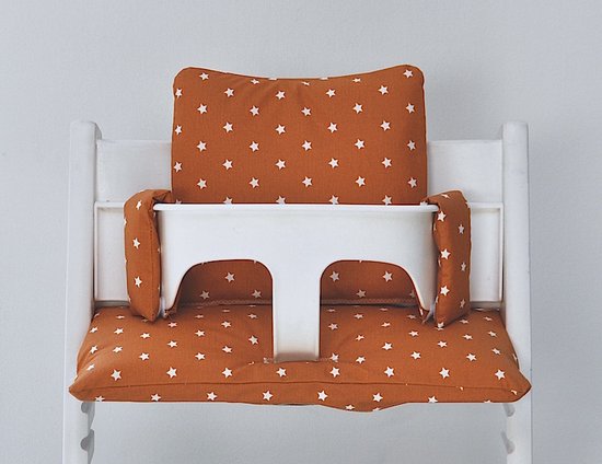 Stars okergeel kussenset voor stokke tripptrapp kinderstoel- stoelverkleiner- kinderstoel kussens- liefleukenhip van Lief Leven