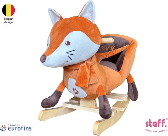 Steff - Schommelpaard - Hobbelpaard - Vos - 1 tot 3 jaar - met veiligheidsriempje van Steff