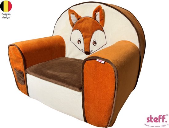 Steff - Vos - kinderzetel - kinderfauteuil - 1 tot 4 jaar - zachte pluche - extra kussentje van Steff