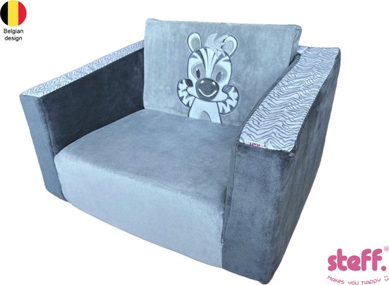 Steff - Zebra - uitklapbaar - kinderzetel - kinderfauteuil - 1 tot 3 jaar van Pericles