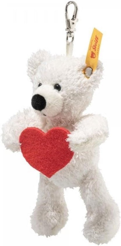 Steiff Teddybeer Hanger 12cm met Rood Hartje - Pluchen Geluksbrenger