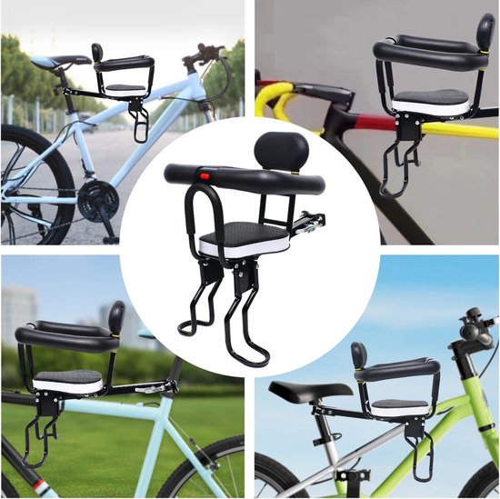 Stemily Fietsstoeltje - Voorzitje - Fietszitje - 3 maanden tot 6 jaar - Tot 40 KG - Verwijderbare Vangrail - 32x34x32cm van Stemily