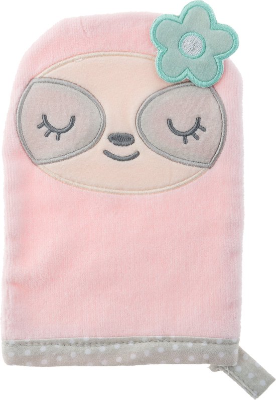 Stephen Joseph - baby washandje - roze luiaard van Stephen Joseph