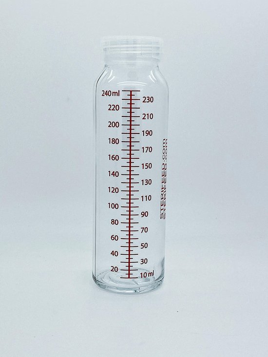 Sterifeed Glazen Moedermelk bewaarfles / babyfles glas 240ml 5 stuks van Sterifeed