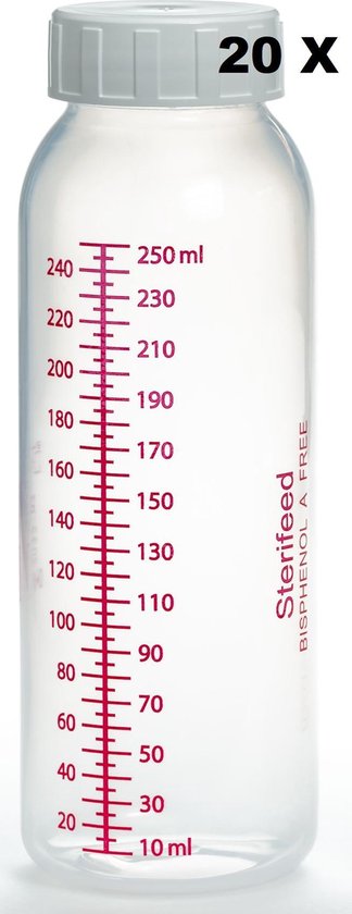 Sterifeed: Moedermelk bewaar fles 20 stuks 250 ml (plastic) van Sterifeed