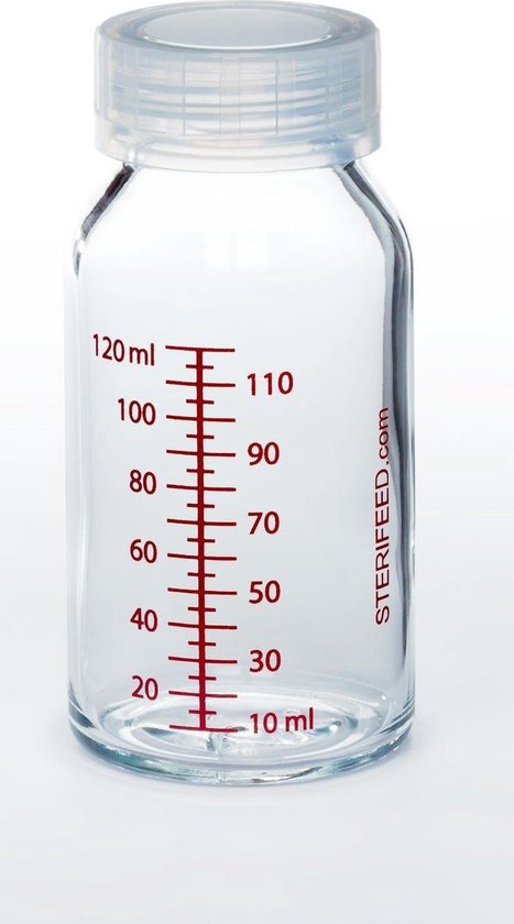Sterifeed Moedermelk Bewaarflessen - glas - 120 ml - set van 10 stuks van Sterifeed