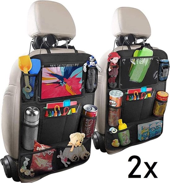 Stevige Autostoel organizer voor kinderen - Autostoel organizer tablet houder - Auto organizer - set van 2 van MyHappyRide