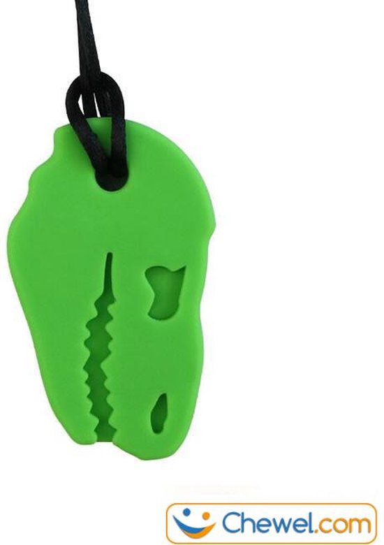 Stevige bijtketting kauwketting | Dinosaurus T-Rex Dino - Groen van Chewigem