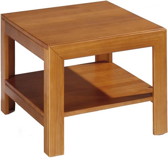 Stevige Hoektafel met Legplank - Rustieke Stijl voor Woonkamer of Slaapkamer