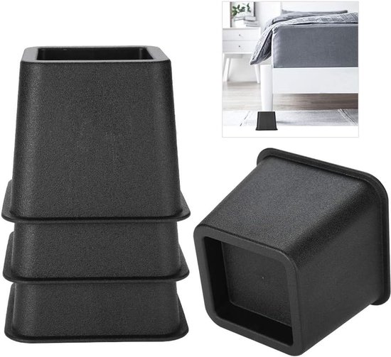 Stevige meubelverhoger, 4 stuks 5 inch (12 x 12 x 10 cm) grote hoge tafel bed stoel bank verhoger voeten lift set, onder bed opslag zware belasting meubelverhogers, stabiele verhoger voeten