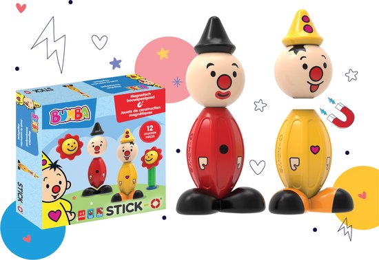 Stick-O Bumba set - magnetisch speelgoed - 5 modellen - speelgoed 1 jaar - peuter speelgoed jongens en meisjes - baby speelgoed - speelgoed jongens 2 jaar