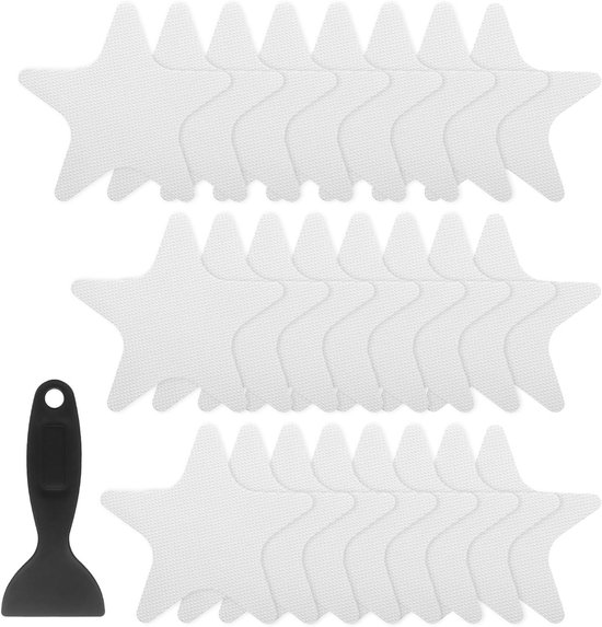 Stickers Antislip - Vloerstrips Douche - Veilig Douchen - Verhoogt Wrijving - 24 Stuks 10.5cm - Transparant