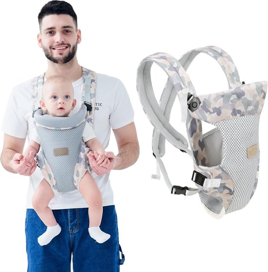 (stijl B) Draagzak Wrap - Handsfree Ergonomisch Draagbaar 4 in 1 Draagzak voor pasgeborenen - Zachte rugdrager - voor baby's van 3-20KG 3-36 maanden - Draagzak Baby - Draagdoek - Kinderdrager - Babydrager - Drager van Merkloos