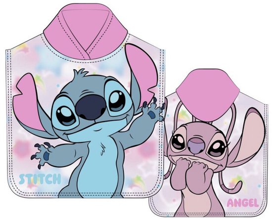 Stitch - Poncho - Stitch & Angel - Microfiber - 55x110cm