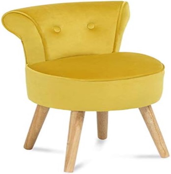 Stoel van geel fluweel van Dutchbone
