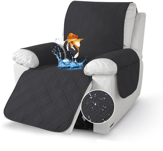 Stoelhoes voor ontspanningsbanken, 1-zits tv-fauteuil met armleuningen, fauteuil hoes met zakken, waterdichte antislip meubelhoes voor bank, stoel
