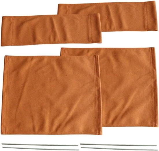 Stoelhoezen Canvas - Regisseursstoel Covers - Meubels Vernieuwen - Opvouwbaar Ontwerp - 2 Sets - Oranje
