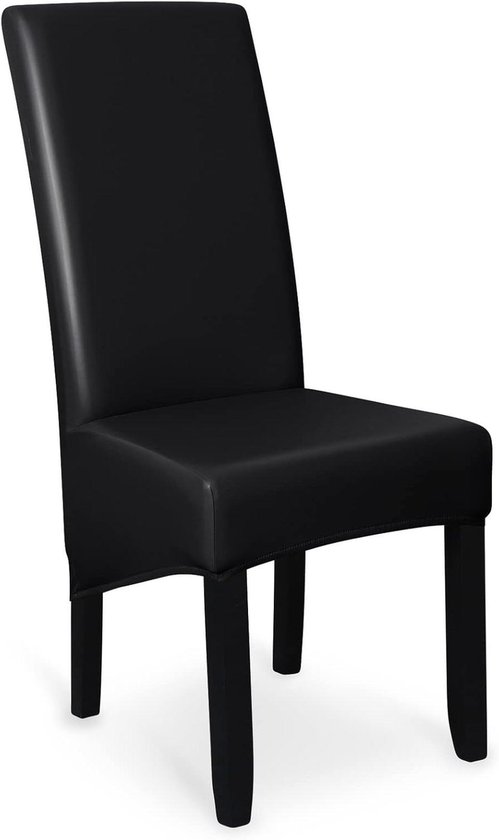 Stoelhoezen Eetkamer - Stoelbeschermers - Stoelen Opknappen - Waterdicht PU-leer - Set van 2 - Zwart