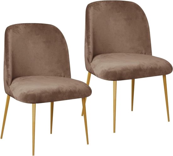 Stoelhoezen Set - Eetkamer stoel - Stoelen Vernieuwen - Luxe Zachte Stof - 6 Stuks - Bruin