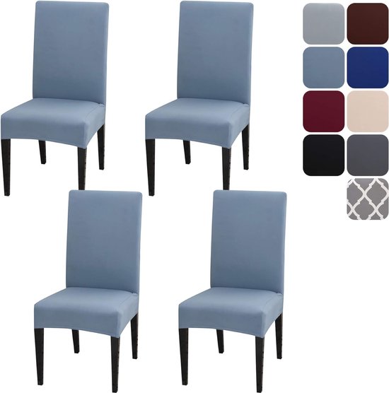 Stoelhoezen, set van 4 of 6 stretch stoelhoezen voor eetkamerstoelen, afneembaar, wasbaar, stoelbescherming, decoratie, stoelhoes voor hotel, ceremonie, banket, keuken, restaurant, thuis, bruiloft, feest. van Merkloos