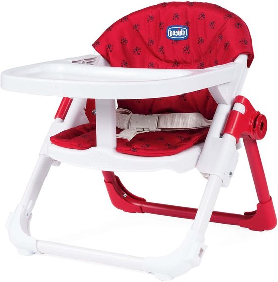 Stoelverhoger Chairy Omvormbaar tot Hoge stoel - Draagbaar en Verstelbaar - Verwijderbaar Blad - Vanaf 6 Maanden tot 15 kg - Lieveheersbeestje - Chicco. van Chicco
